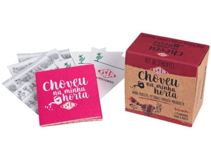 KIT DE SEMENTES ""Choveu na minha horta Petúnia, Amor-perfeito e  Pimenta"