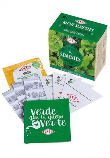 Sítio da Mata - KIT DE SEMENTES "Verde que te quero ver-te Alface, Couve e Rúcula"