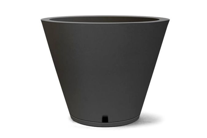 Sítio da Mata - VASO PETRA CONE 45 C/ PRATO PRETO